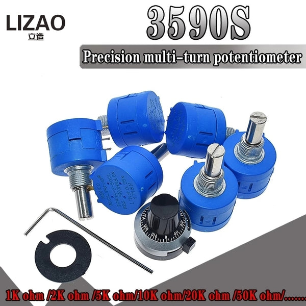 3590S Multiturn Potentiometer 500 1K 2K 5K 10K 20K 50K 100K ohm Potentiometer Adjustable Resistor 3590 102 202 502 103