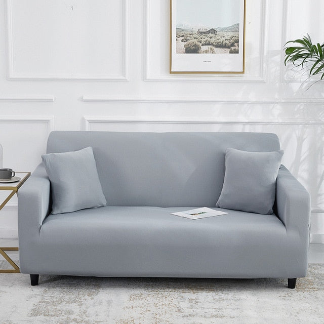 Solid color sofa covers for living room sofa towel Slip-resistant  strech    L Shaped Chaise Longue (measure sofa before buy)
