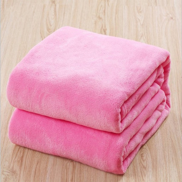 Coral Fleece Flannel Blankets For Beds Faux Fur Mink Throw Solid Color Sofa Cover Bedspread Soft Warm Winter Plaid Plush Blanket