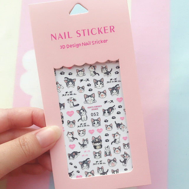 Disney Mickey Minnie Stitch Donald Duck Girl Heart Cartoon Cute Nail Sticker Self-adhesive Nail Sticker DIY Sticker