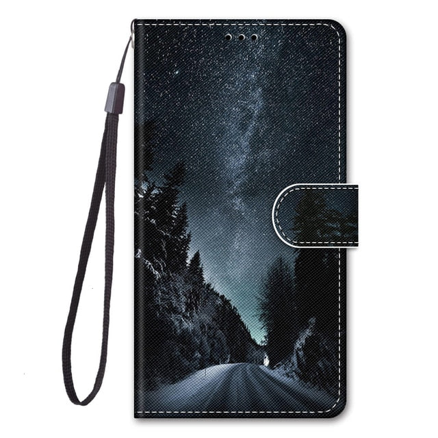 Flip Leather Phone Case For Redmi Note 9T 9 9S Pro 9A 9C Fundas Wallet Card Holder Stand Book Cover Cat Dog Painted Coque Capa