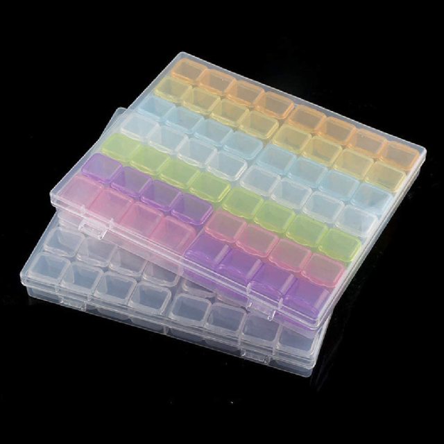 56/28 Grids Dismountable For Diamond Embroidery Accessories Diamond Painting Storage Boxes Cross Stitch Cases Storage Organizer