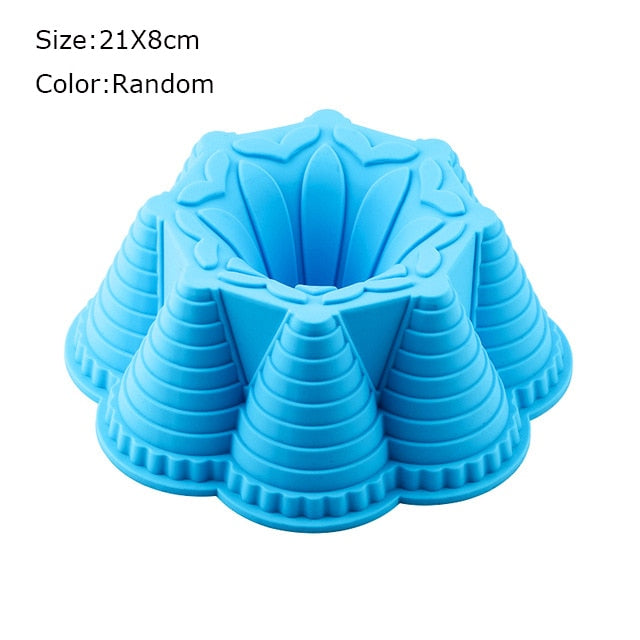 Silicone Cake Molds Flower Crown Shape  Baking  mold kitchen Tool 3D Bread Pastry Mold Pizza Pan DIY Birthday Wedding Party