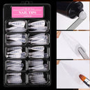 Full Cover Sculpted Nail Tips Fake Finger Polish Extension Tips Quick Building Mold False Tips Manicuring Tools Set