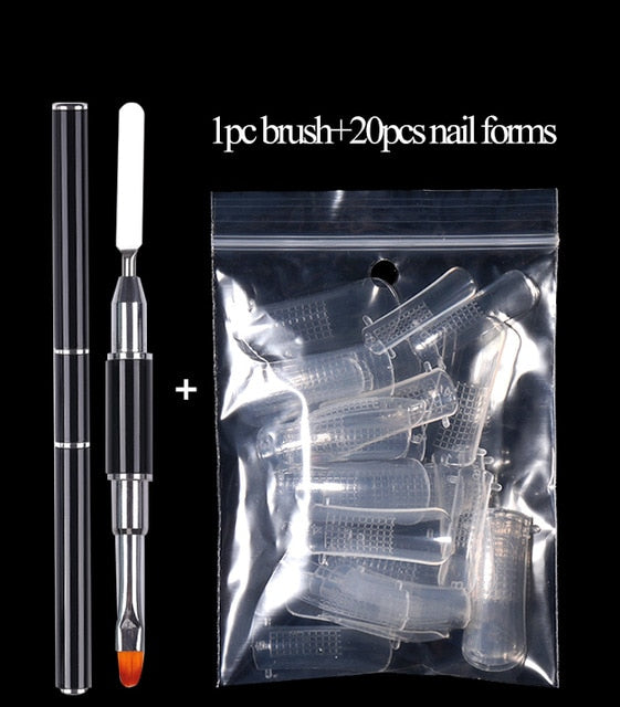 Full Cover Sculpted Nail Tips Fake Finger Polish Extension Tips Quick Building Mold False Tips Manicuring Tools Set