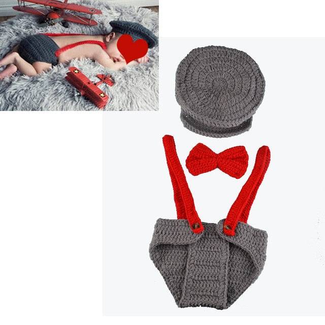 Crothet Newborn Photography Props Knitted Photography Accessories Baby Boys Girls Costume Newborn Photographie 42 Model Optional