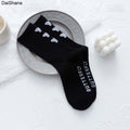 New Soild Colors Cotton Unisex Socks Personality Harajuku Black White Couples Skateboard Knitted Casual Sports Fashion Socks