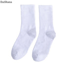 New Soild Colors Cotton Unisex Socks Personality Harajuku Black White Couples Skateboard Knitted Casual Sports Fashion Socks