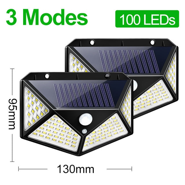 180 100 LED Solar Light Outdoor Solar Lamp with Motion Sensor Solar LED Light Waterproof Sunlight Powered for Garden Decoration