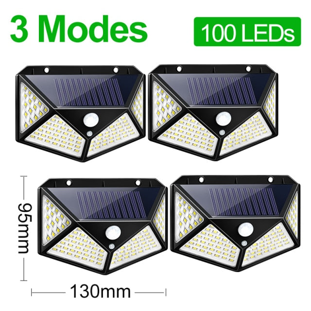 180 100 LED Solar Light Outdoor Solar Lamp with Motion Sensor Solar LED Light Waterproof Sunlight Powered for Garden Decoration