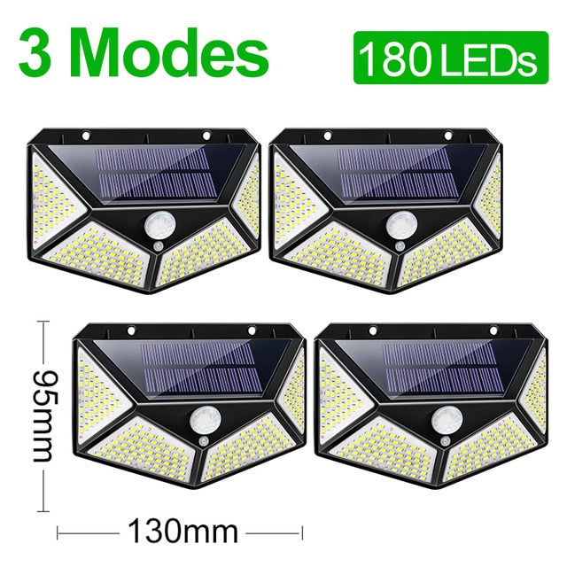 180 100 LED Solar Light Outdoor Solar Lamp with Motion Sensor Solar LED Light Waterproof Sunlight Powered for Garden Decoration