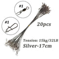 Assorted 32lb/35lb Fishing Line Steel Wire Leader With Rolling Swivels Duo-Lock Snap Anti-bait Carp Fishing Wire Leadcore Leash