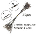 Assorted 32lb/35lb Fishing Line Steel Wire Leader With Rolling Swivels Duo-Lock Snap Anti-bait Carp Fishing Wire Leadcore Leash