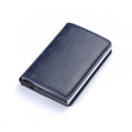 BISI GORO 2021 Business ID Credit Card Holder Men and Women Metal RFID Vintage Aluminium Box PU Leather Card Wallet Note Carbon
