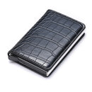 BISI GORO 2021 Business ID Credit Card Holder Men and Women Metal RFID Vintage Aluminium Box PU Leather Card Wallet Note Carbon