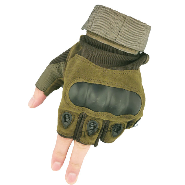 Tactical Hard Knuckle Half finger Gloves Men's Army Military Combat Hunting Shooting Airsoft Paintball Police Duty - Fingerless