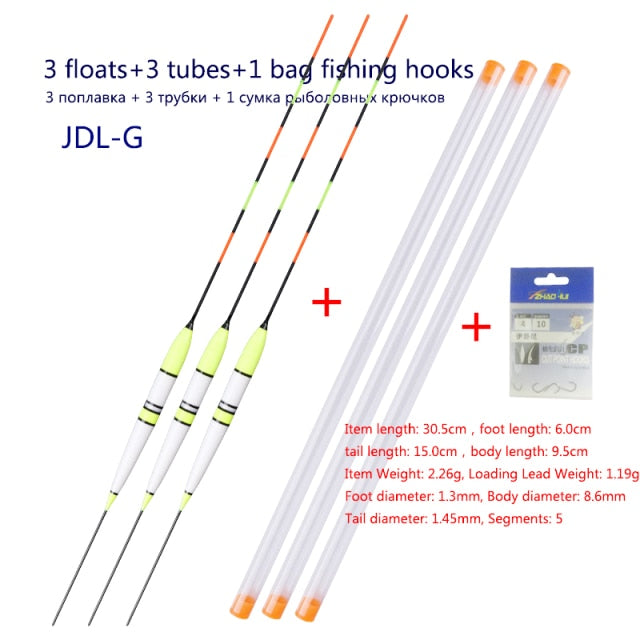 3pcs/lot Electric Fishing Floats Night Light Luminous Float Balsa Boya Fresh Water Flotador Carp Fishing Tackles Without Battery