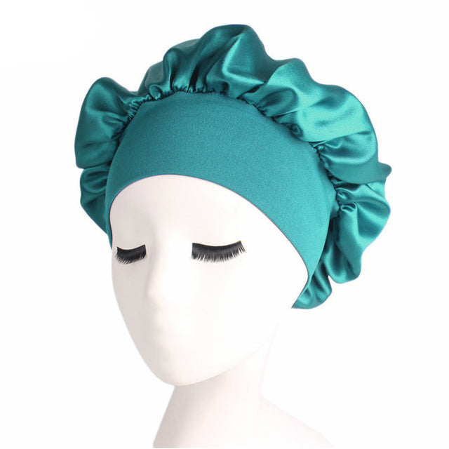 Newly Women's Satin Solid Sleeping Hat Night Sleep Cap Hair Care Bonnet Nightcap For Women Men Unisex Cap Bonnet De Nuit
