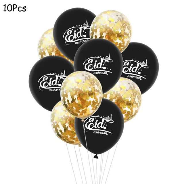 Eid Mubarak Banner Balloons Ramadan Kareem Decoration Ramadan Mubarak Muslim Islamic Festival Party DIY Decorations