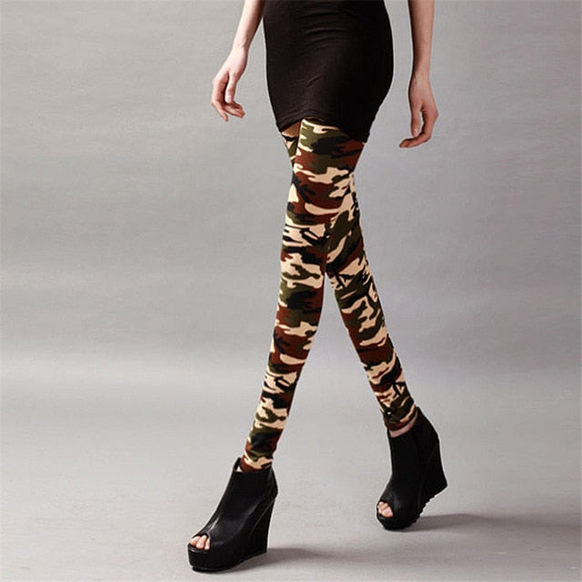 YSDNCHI 2021 Camouflage Womens for Leggins Graffiti Style Slim Stretch Trouser Army Green Leggings Deportes Pants K085