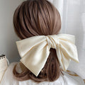 High Quatity Solid Color Big Bow Hairpins For Girl Popular Hair Clip For Women Sweet Two-layer Satin Hairgrip Hair Accessories