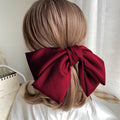 High Quatity Solid Color Big Bow Hairpins For Girl Popular Hair Clip For Women Sweet Two-layer Satin Hairgrip Hair Accessories