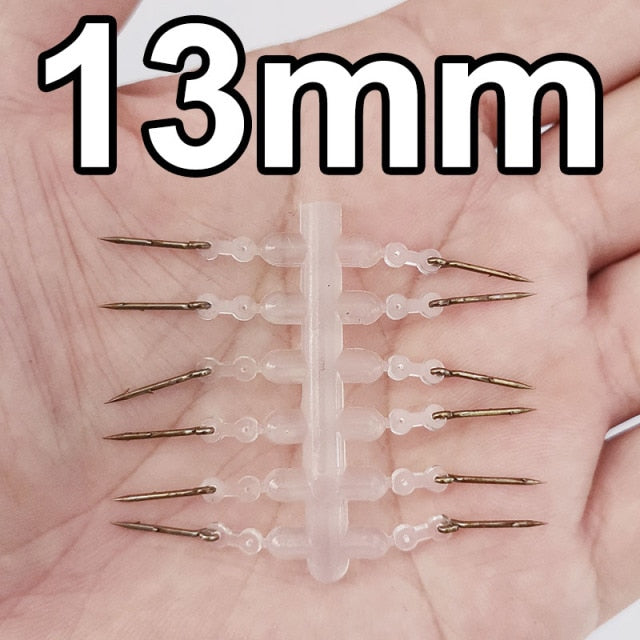 12pcs Metal Bait Spike Carp Fishing Accessories Bait Sting Boilies Pin with Clear Rubber Corn Ronnie Hair Rig Carp Feeder Tackle
