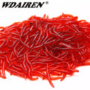 50 or100pcs Lifelike Fishy Smell Red Worms Soft Bait Simulation Earthworm Carp Bass Fishing Lures Artificial Silicone Pesca