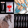 100/500PCS PRO White Clear V Straight Round End Full/Half Acrylic Ballet Coffin French False Nail Tips Fake Toenail Tip Manicure