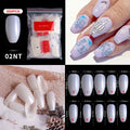 100/500PCS PRO White Clear V Straight Round End Full/Half Acrylic Ballet Coffin French False Nail Tips Fake Toenail Tip Manicure
