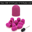 10Pcs 10*15/13*19 Purple Sanding Caps Nail Art Sanding Bands Block Caps Mandrel Gel Remover Foot Care Cuticle Drill Accessories
