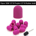 10Pcs 10*15/13*19 Purple Sanding Caps Nail Art Sanding Bands Block Caps Mandrel Gel Remover Foot Care Cuticle Drill Accessories