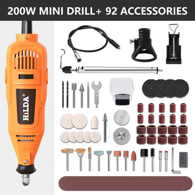 HILDA Electric Mini Drill Dremel Grinder Engraving Pen Mini Drill Electric Rotary Tool Grinding Machine Dremel Accessories