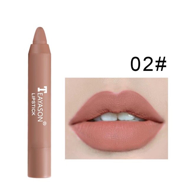 TEAYASON Hot Selling Matte Lipstick Pigmented Maquillaje Moist Lip Tint Easy to Wear Lipsticks Pen Makeup Sexy Lip Cosmetics