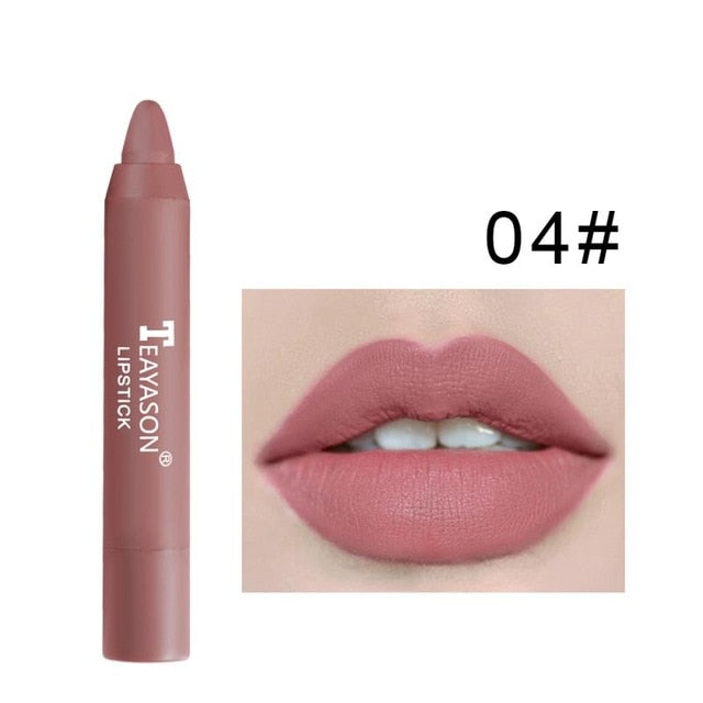 TEAYASON Hot Selling Matte Lipstick Pigmented Maquillaje Moist Lip Tint Easy to Wear Lipsticks Pen Makeup Sexy Lip Cosmetics
