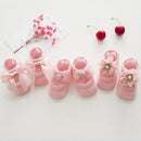 3 Pairs/Lot Lace Flower Newborn Baby Socks Cotton Anti-Slip Kids Floor Socks Bow toddler Girl Socks Spring Girls Gift sokken