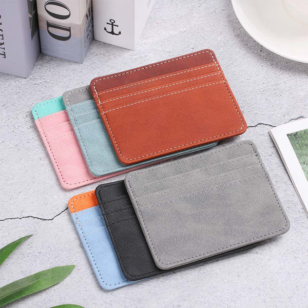 1Pc Pu Leather ID Card Holder Candy Color Bank Credit Card Box Multi Slot Slim Card Case Wallet Women Men Business Card Cover
