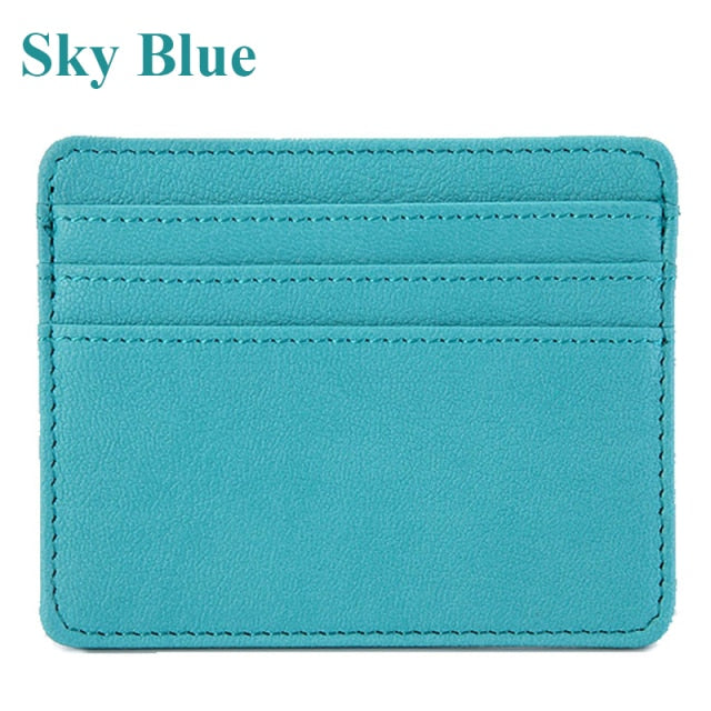 1Pc Pu Leather ID Card Holder Candy Color Bank Credit Card Box Multi Slot Slim Card Case Wallet Women Men Business Card Cover