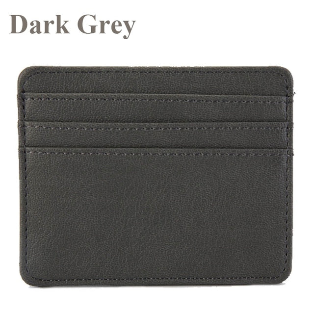 1Pc Pu Leather ID Card Holder Candy Color Bank Credit Card Box Multi Slot Slim Card Case Wallet Women Men Business Card Cover