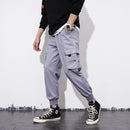 Men's Side Pockets Cargo Harem Pants 2021 Ribbons Black Hip Hop Casual Male Joggers Trousers Fashion Casual Streetwear Pants