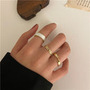 Minimalism Gold Color Round Geometric Finger Rings Set for Women 2021 Classic Circle Open Ring Joint Ring Female Jewelry
