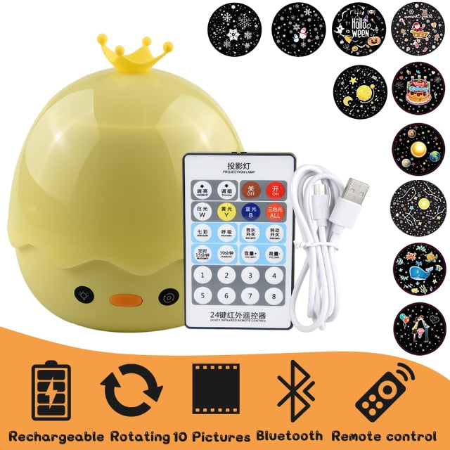 Night Lamp Projector Starry Sky Night Light Projector Bedroom Decor Bluetooth Rotating Music Children's Night Light Kids Gift