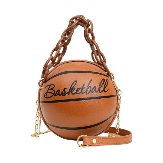 Personality Basketball Purses For Teenagers Women Shoulder Bags Crossbody Chain Hand Bags Female Leather Pink Bag Small Totes