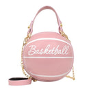 Personality Basketball Purses For Teenagers Women Shoulder Bags Crossbody Chain Hand Bags Female Leather Pink Bag Small Totes