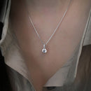 925 Sterling Silver Geometric Drop Necklace Clavicle Chain Women Fashion Jewelry Shine Zircon Pendant