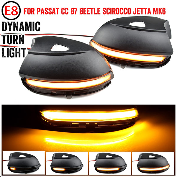 LED Side Wing Dynamic Turn Signal Light Rearview Mirror Indicator For VW Passat CC B7 Beetle Scirocco Jetta MK6 Euro PR