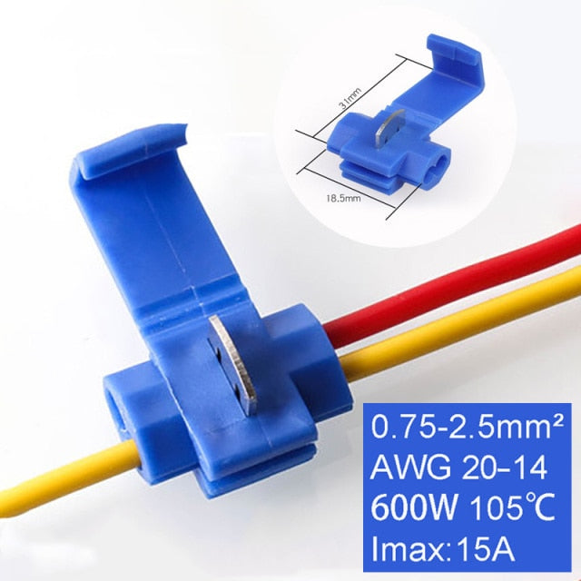 10PCS/20PCS Wire Connector Scotch Lock Snap AWG22-10 Without Breaking Cable Insulated Crimp Quick Splice Electrical Terminals