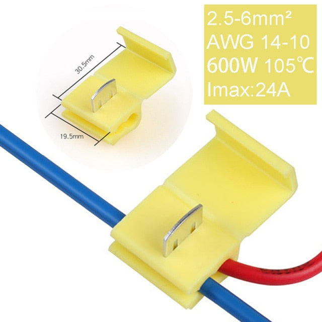 10PCS/20PCS Wire Connector Scotch Lock Snap AWG22-10 Without Breaking Cable Insulated Crimp Quick Splice Electrical Terminals