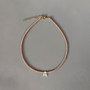 Bohemian Colorful Crystal Bead Necklace Fashion Custom Letter Necklace Personalized Jewelry For Friends 2020 New bijoux femme