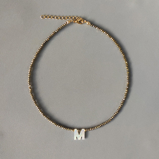 Bohemian Colorful Crystal Bead Necklace Fashion Custom Letter Necklace Personalized Jewelry For Friends 2020 New bijoux femme